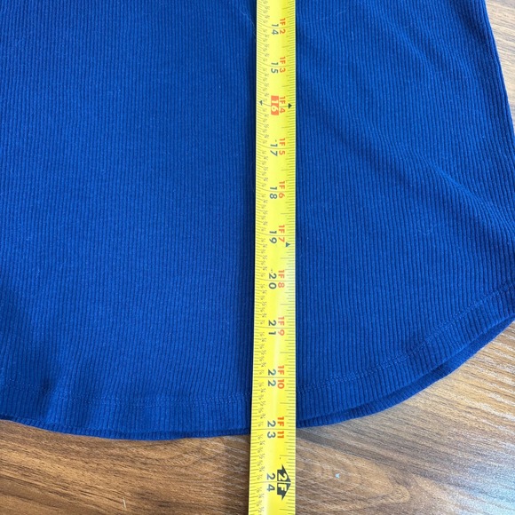 Victorias Secret Royal Blue Ribbed Long Sleeve Henley Shirt Top Size S - Picture 9 of 10